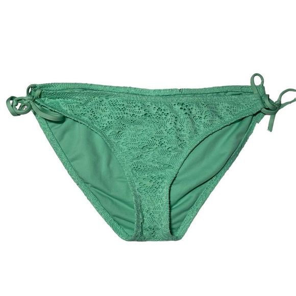 EUC Mossimo Mint Green Crochet Side Tie Bikini Bottom XL - Picture 2 of 13